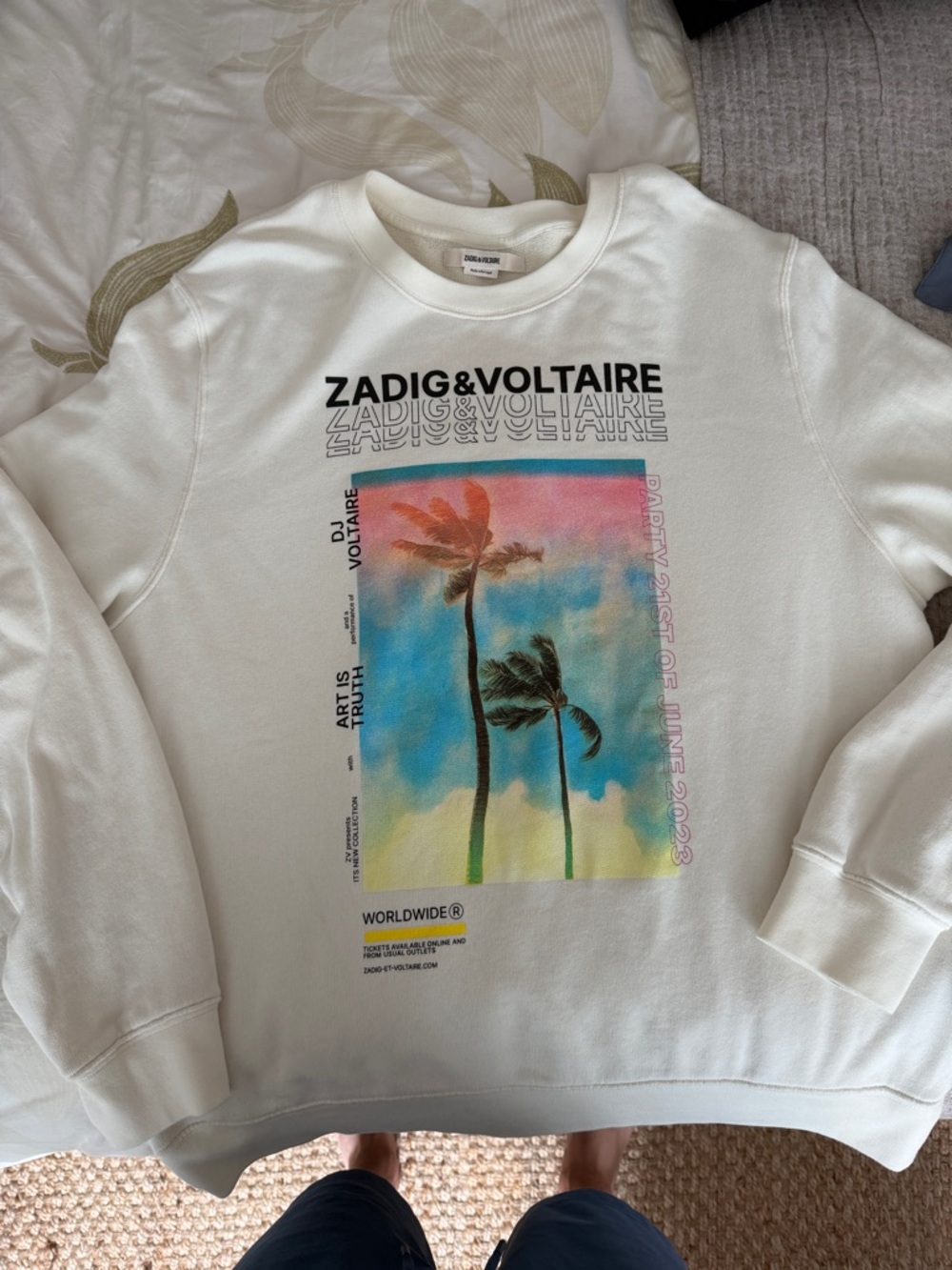 Zadig & Voltaire White Logo-Stack Crewneck Sweatshirt